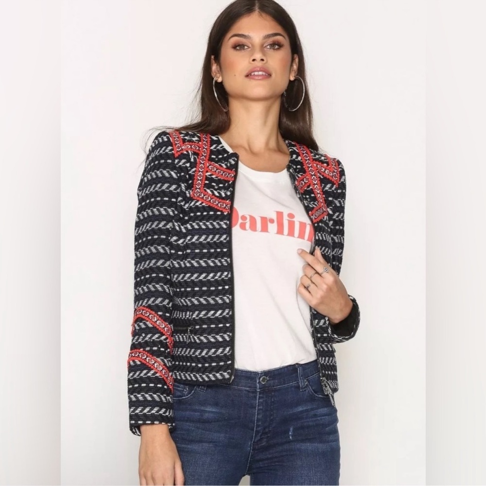 Rebecca‎ Minkoff Women's Multicolor Hawks Woven Jacket Size 2